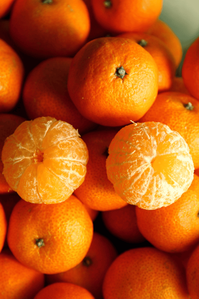 Peeled clementines.