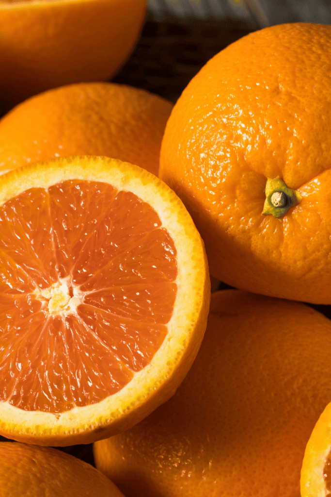 Sliced cara cara oranges.