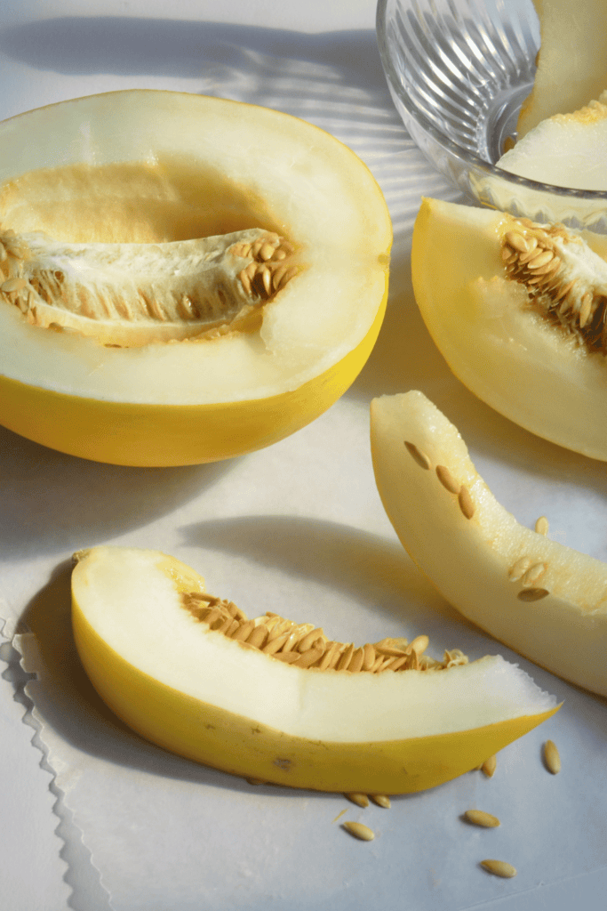Slices of canary melons. 