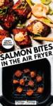 Air fryer salmon bites pinterest image.