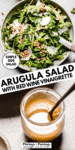 arugula salad dressing pinterest image.