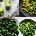 Collage of green foods.