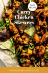Curry chicken skewers pinterest image.
