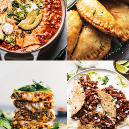 Collage of Mexican beef recipes.