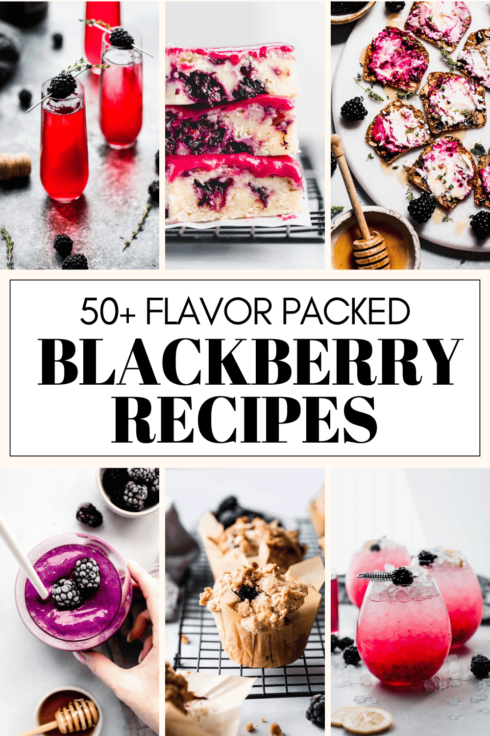 Collage of blackberry recipes with text overlay.