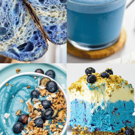 Collage of blue foods.