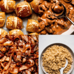 Collage of brown foods.