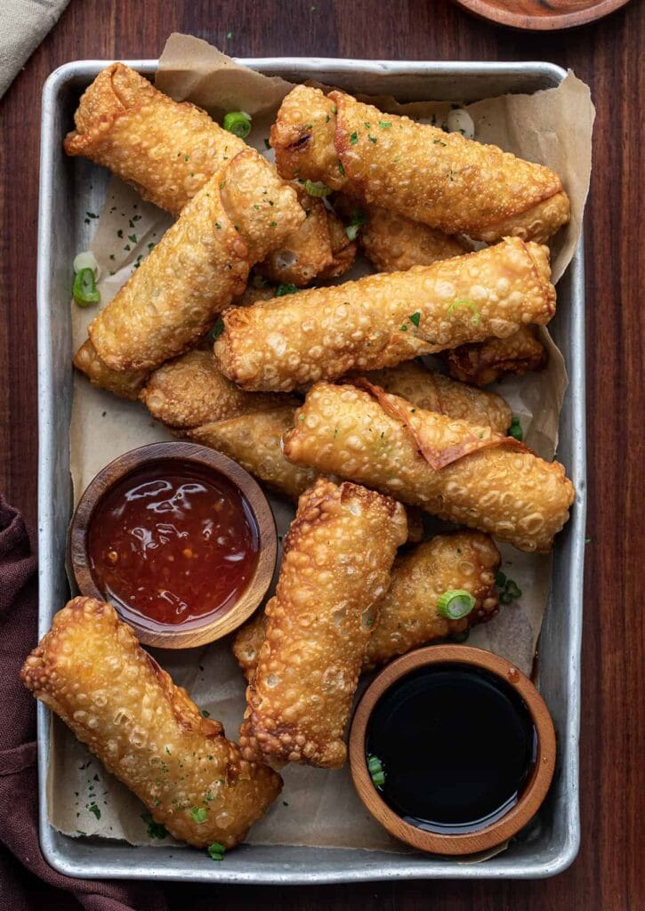 Egg rolls: These classic Chinese appetizers are always a crowd-pleaser. They're crispy, savory, and full of flavor