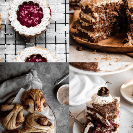 Collage of German dessert recipes.