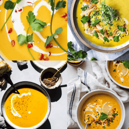 Collage of Indian soup recipes.