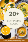 Collage of Indian soup recipes with text overlay.