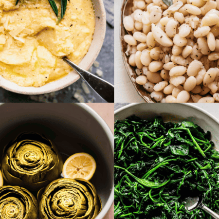 Collage of Italian side dishes.