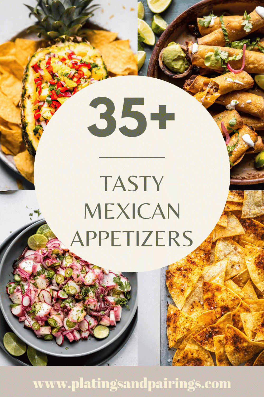 Collage of Mexican appetizers with text overlay.