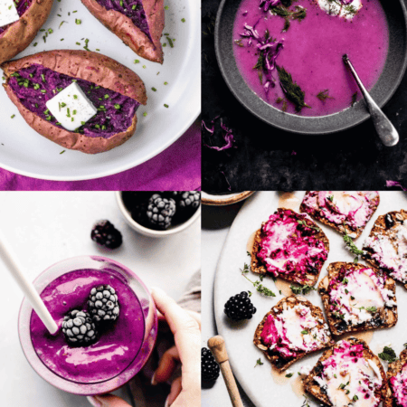 Collage of purple foods.