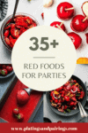 Collage of red food recipes with text overlay.