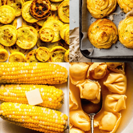 Collage of yellow foods.