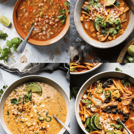Collage of Mexican soup recipes.