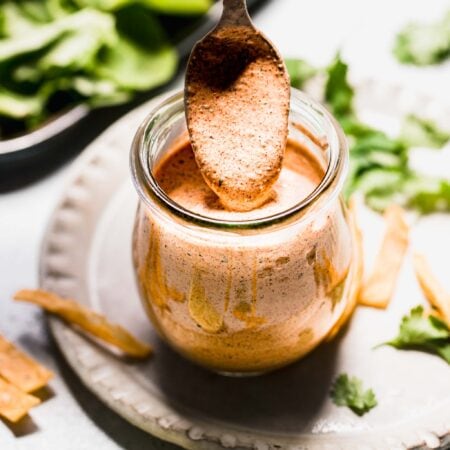 Spoonful of southwest salad dressing.