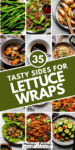 COLLAGE OF SIDE DISHES FOR LETTUCE WRAPS WITH TEXT OVERLAY.