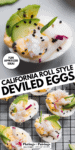 CALIFORNIA ROLL DEVILED EGGS PINTEREST IMAGE.