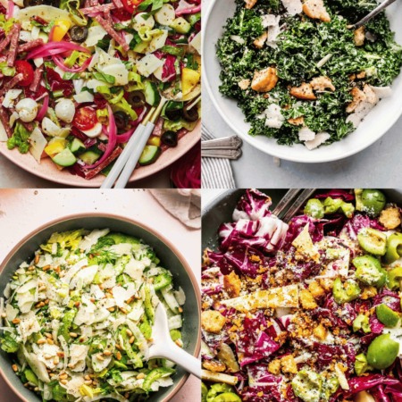 Collage of Italian salads.