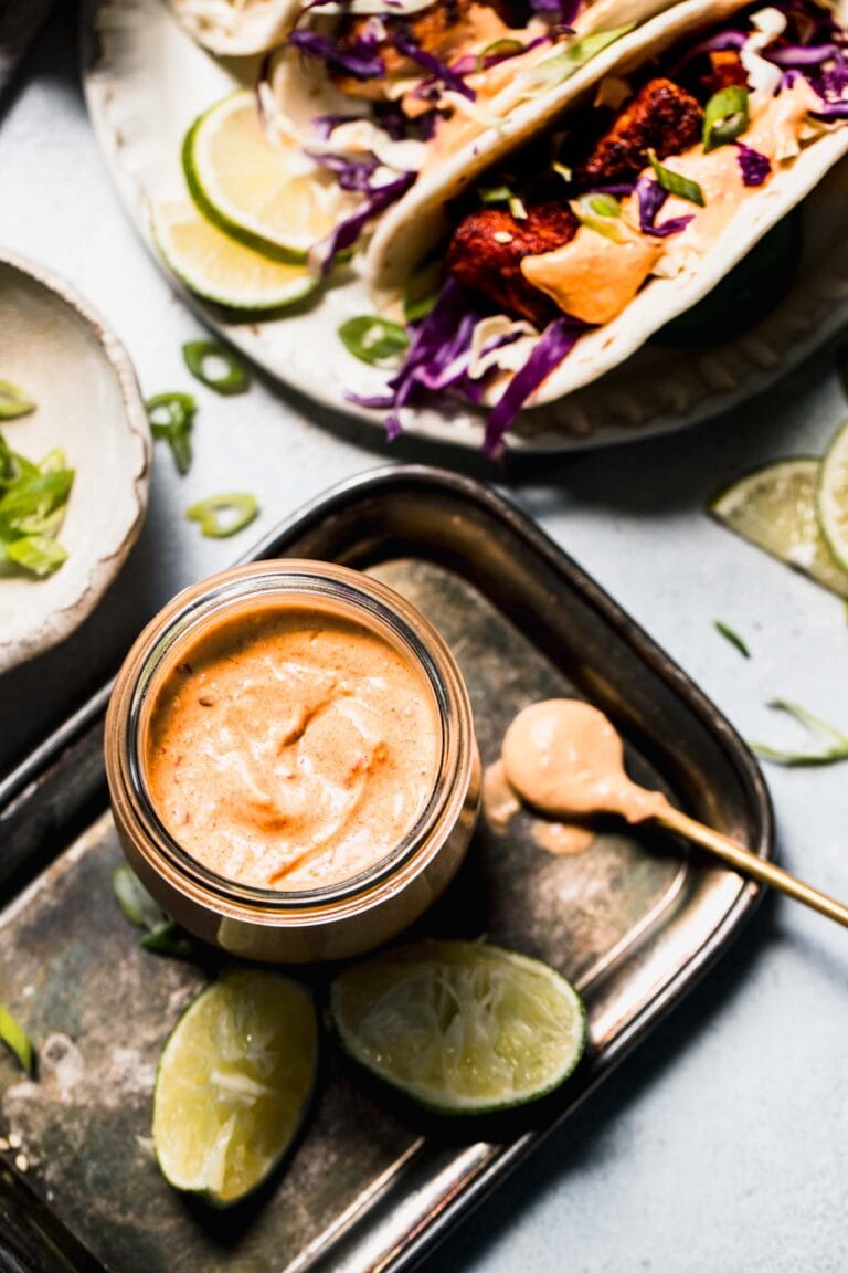 The BEST Sauce for Fish Tacos (Baja Fish Taco Sauce) - Platings + Pairings