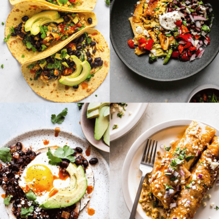 Collage of Mexican breakfast recipes.