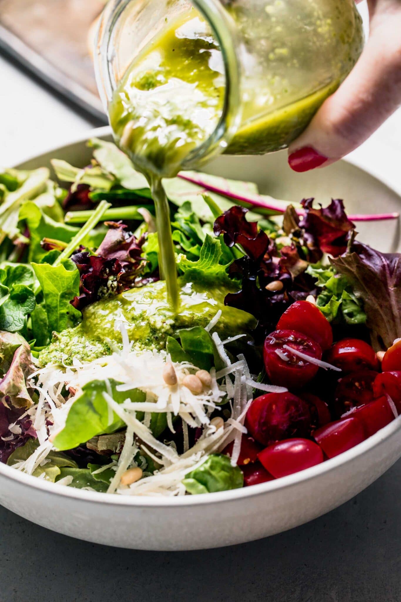 Lemon Pesto Salad Dressing (Creamy Vinaigrette) Platings + Pairings