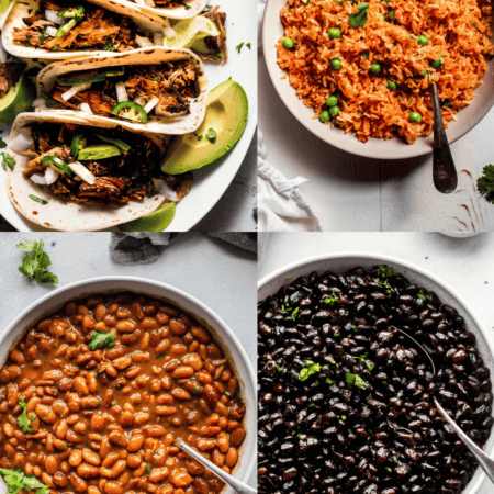COLLAGE OF SIDE DISHES FOR CARNITAS.