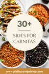 Collage of what to serve with carnitas with text overlay.