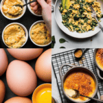 Collage of recipes that use a lot of eggs.