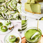 Collage of matcha dessert recipes.