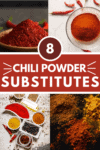 Collage of chili powder substitutes with text overlay