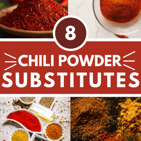 Collage of chili powder substitutes with text overlay
