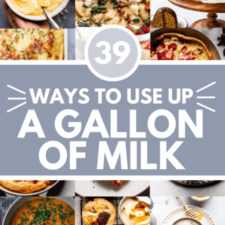 Collage of recipes that use a lot of milk with text overlay.