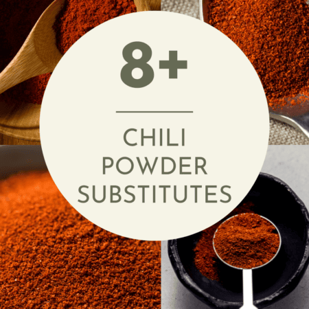 Collage of chili powder substitutes with text overlay