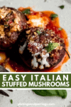 Italian stuffed mushrooms pinterest image.
