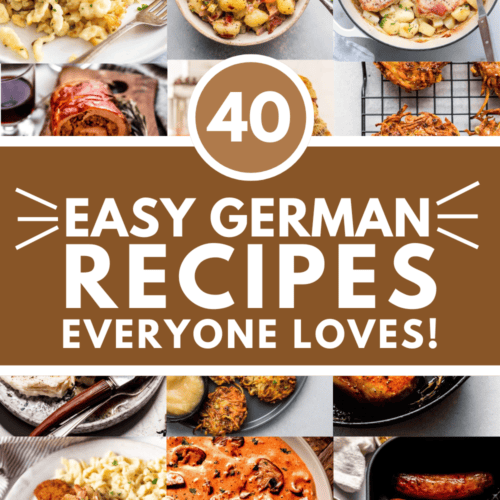 Collage of german recipe ideas with text overlay.
