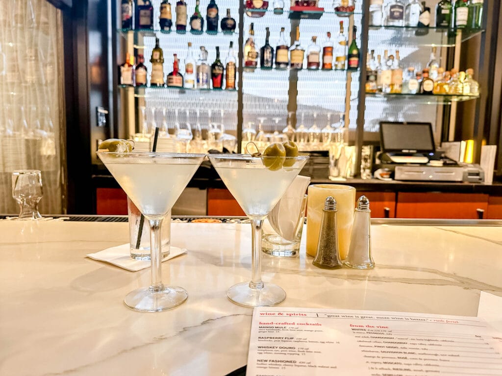 Martinis at Ruth Chris.
