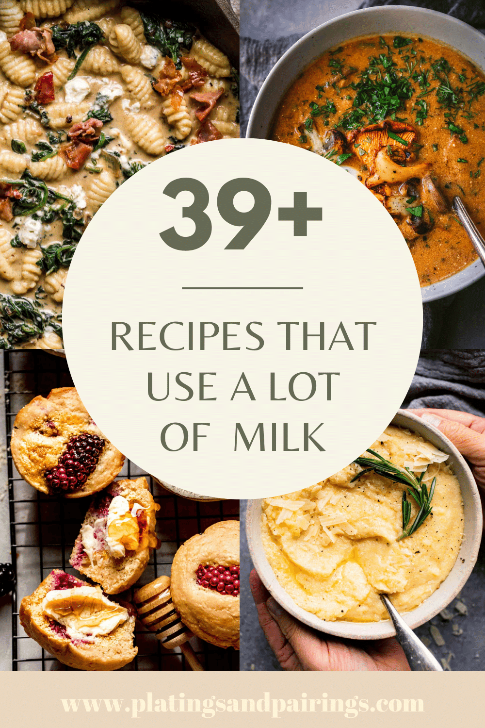 Collage of recipes that use a lot of milk with text overlay.