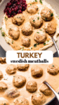 Ground turkey swedish meatballs pinterest image.