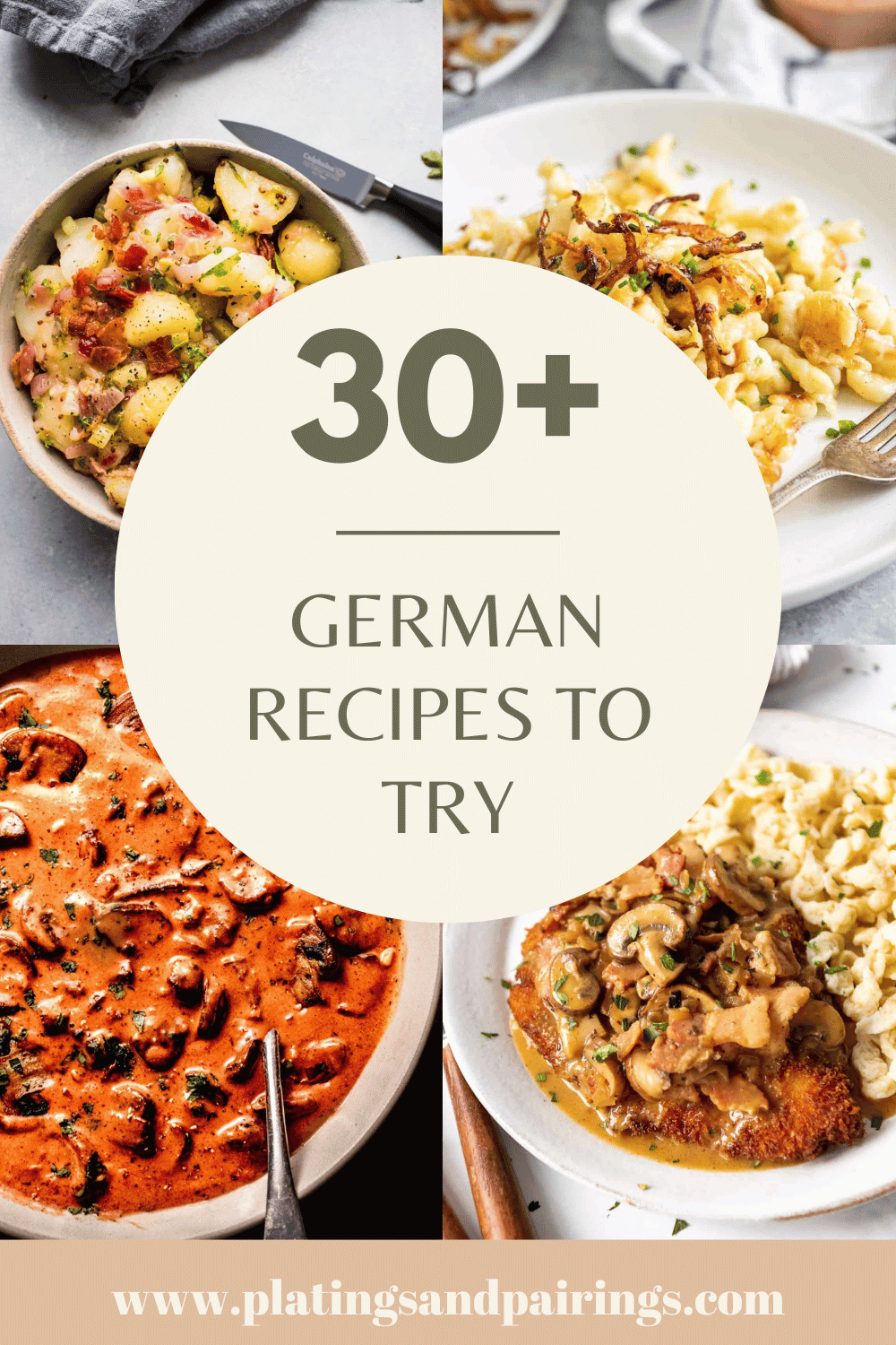 Collage of german recipes with text overlay.