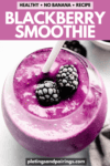 Blackberry smoothie without banana pinterest image.
