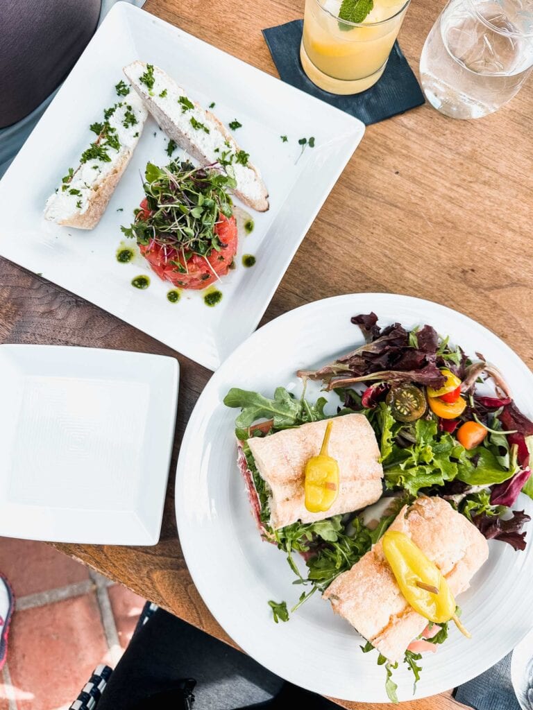 Lunch entrees at the front porch.