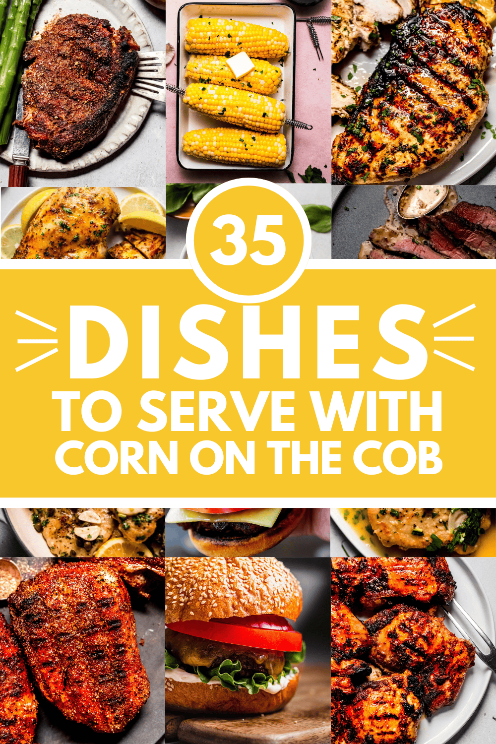 Collage of sides for corn on the cob with text overlay.