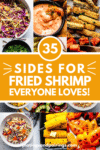Collage of fried shrimp sides with text overlay.