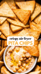 Air fryer pita chips pinterest image.