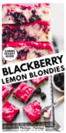 Blackberry blondies pinterest image.