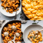 Collage of Fall pasta dishes.