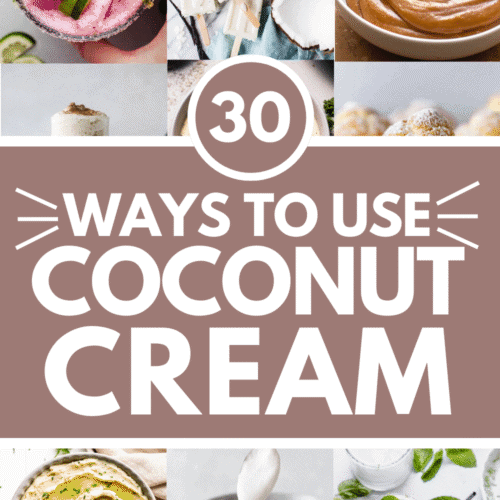 Collage of coconut cream recipes with text overlay.